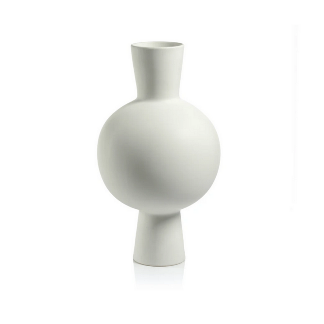 Oslo White Stoneware Vase