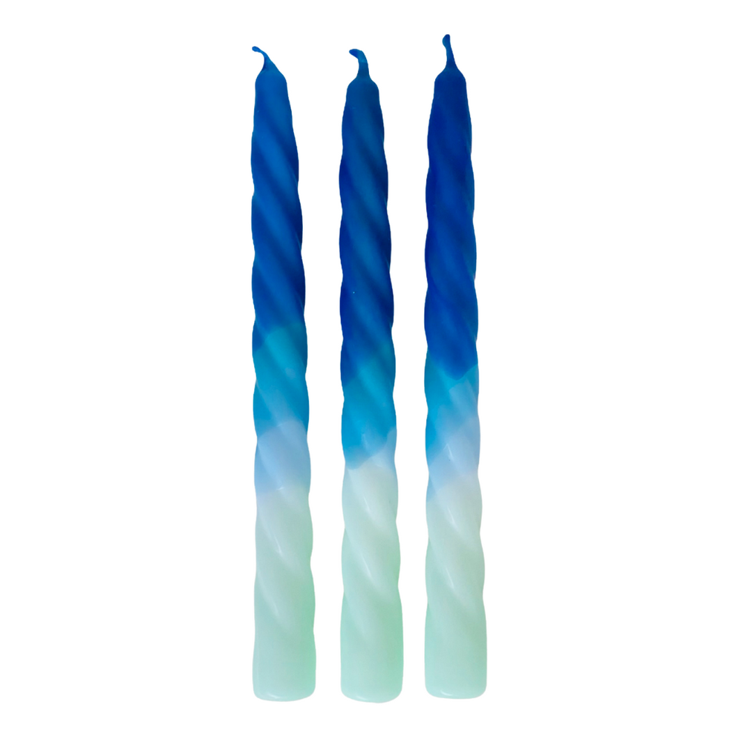 Dip-Dye Twisted Candles (Trio)