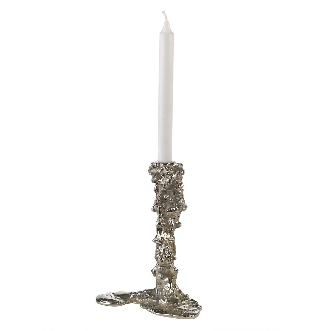Large Silver Drip Candle Holder